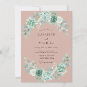 Mauve Charming Succulent Wedding Invitation