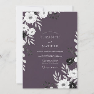 Mauve Chic Botanical Evening Wedding Invitation