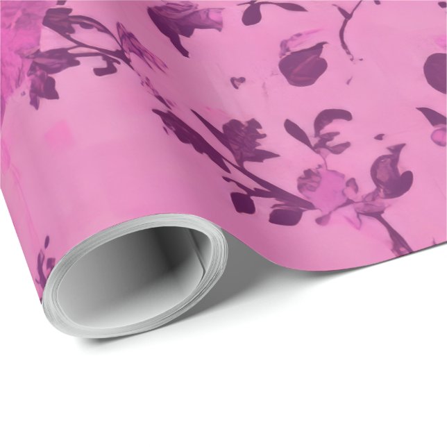 Mauve Chinoiserie Decoupage Wrapping Paper (Roll Corner)