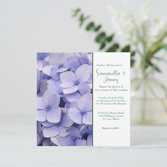Mauve Chrysanthemum Wedding Invitation (Standing Front)