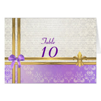 Mauve & cream damask table number