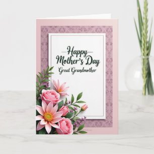 Mauve Damask Mothers Day Card