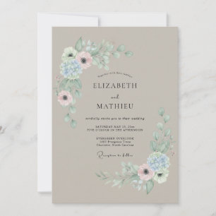 Mauve Delicate Bloom Wedding Invitation