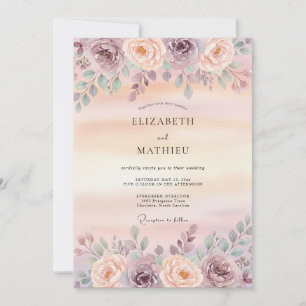 Mauve Delicate Spring Wedding Invitation