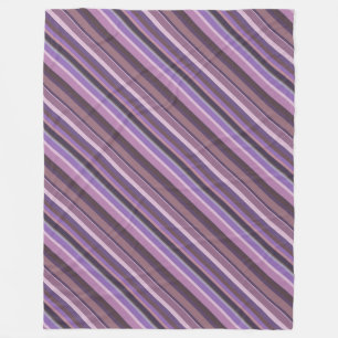Mauve diagonal stripes fleece blanket