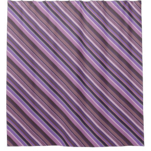 Mauve diagonal stripes shower curtain