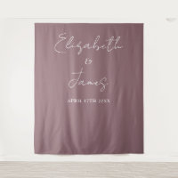 Mauve Elegant Minimalist Wedding Photo Backdrop