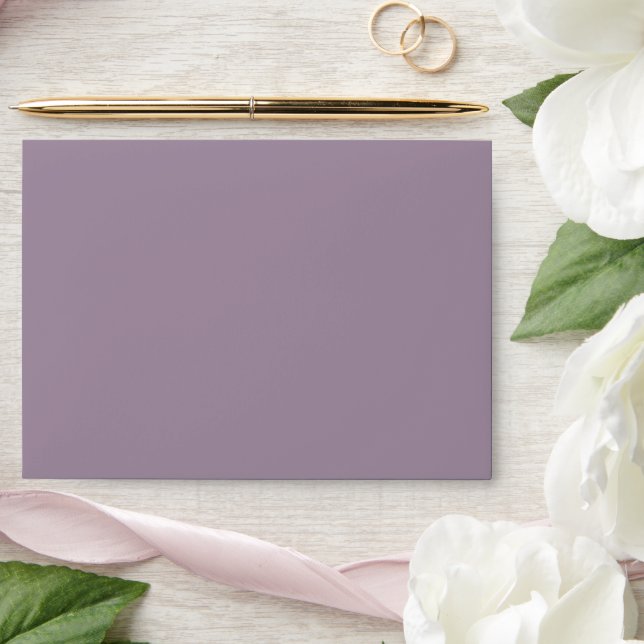 Mauve Elegant Script Minimalist Modern Wedding Envelope (Wedding)