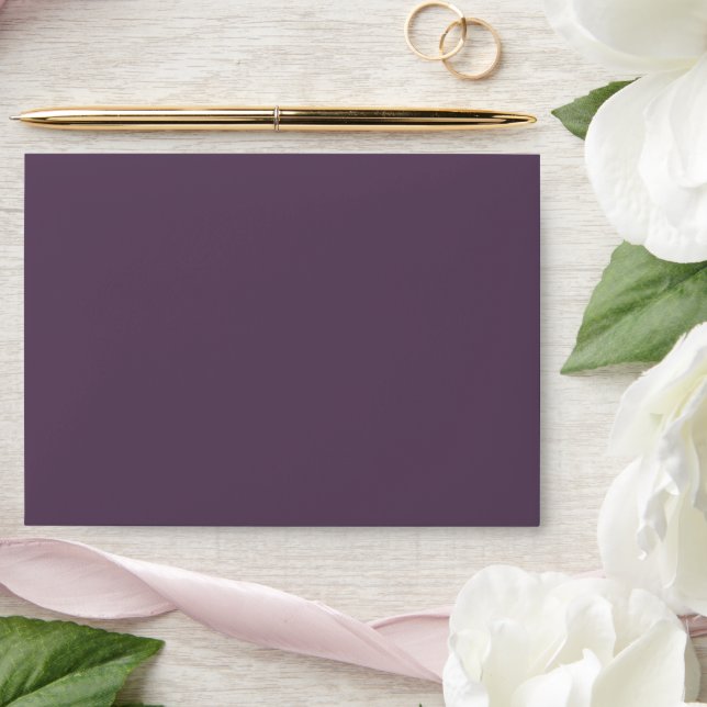 Mauve Elegant Script Minimalist Modern Wedding Envelope (Wedding)