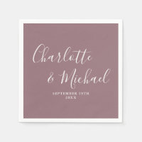 Mauve Elegant Signature Script Wedding