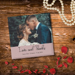 Mauve Elegant Wedding Love and Thanks Photo Magnet<br><div class="desc">Share your gratitude with this elegant Mauve “Love and Thanks” wedding magnet. The front features your favorite wedding photo along with your personalized names and date, creating a keepsake your guests will treasure. A perfect small thank-you gift that’s both stylish and meaningful ideal for fridges, boards, or any special place...</div>