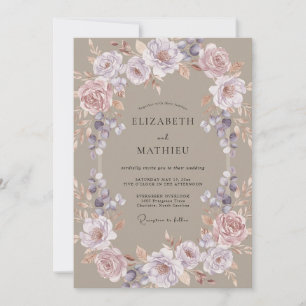 Mauve Ethereal Bloom Wedding Invitation