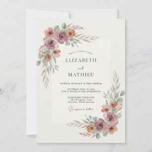 Mauve Ethereal Blossom Wedding Invitation