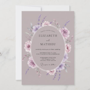 Mauve Ethereal Romance Wedding Invitation