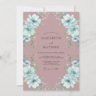 Mauve Ethereal Watercolor Wedding Invitation