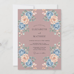 Mauve Exquisite Spring Wedding Invitation