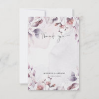 mauve fall foliage photo thank you card