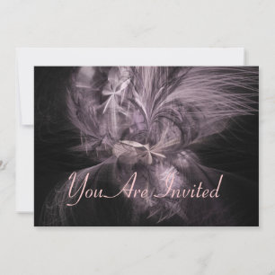 Mauve Feather Fractal Invitation