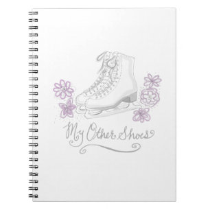 Mauve Figure Skate Custom Gift for Figure Skater Spiral Notebook