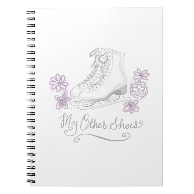Mauve Figure Skate Custom Gift for Figure Skater Spiral Notebook (Front)