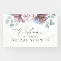Mauve Floral Bridal / Baby Shower Welcome Banner