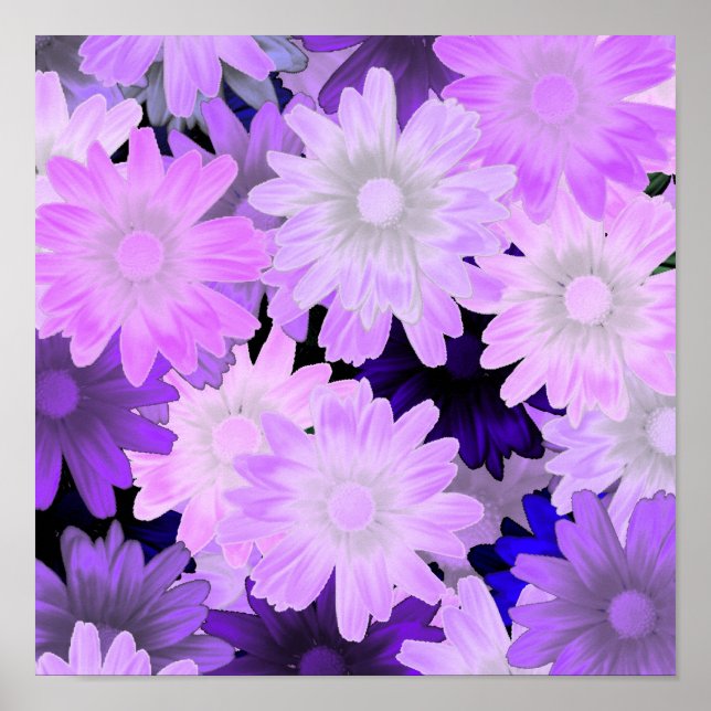 Mauve floral poster (Front)