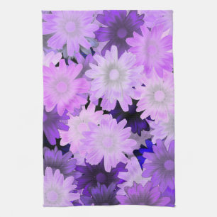 Mauve floral tea towel