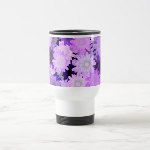 Mauve floral travel mug