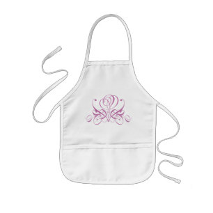 Mauve Flourish Rose Designer Bib Kids Apron