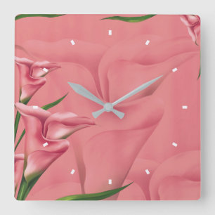 Mauve Flower Wall Clock by Julie Everhart