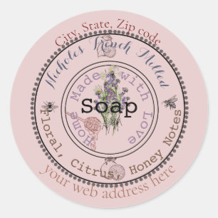 mauve French soap Classic Round Sticker