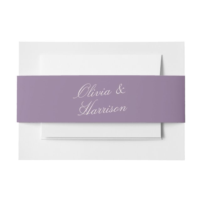 Mauve Garden Calligraphy Invitation Belly Band (Front Example)