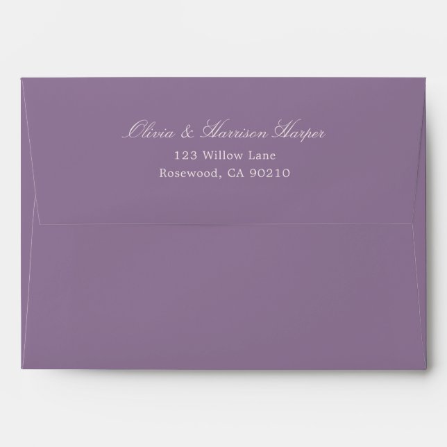 Mauve Garden Wedding Address Envelope (Back (Top Flap))