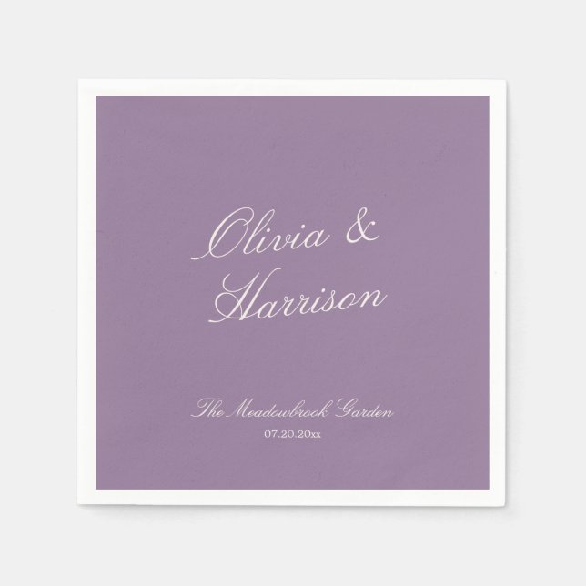 Mauve Garden Wedding Napkins (Front)