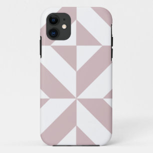 Mauve Geometric Deco Cube Pattern iPhone 11 Case