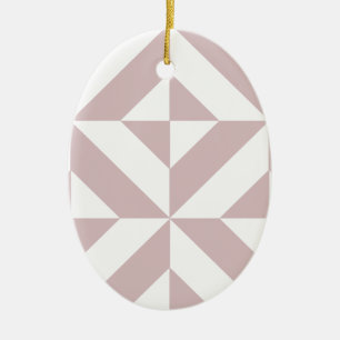 Mauve Geometric Deco Cube Pattern Ceramic Tree Decoration