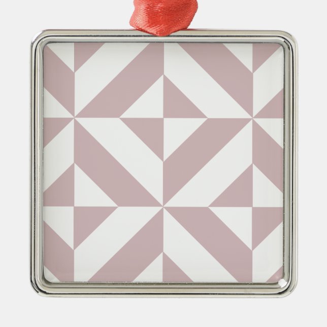 Mauve Geometric Deco Cube Pattern Metal Tree Decoration (Front)