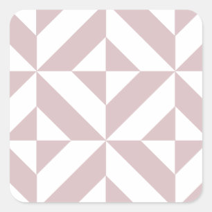 Mauve Geometric Deco Cube Pattern Square Sticker