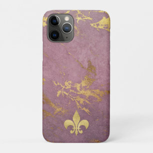 Mauve Gilded Marble with Fleur de lis Case-Mate iPhone Case