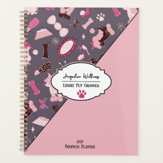 Mauve Girly Mid-Century Pet Groomer Planner