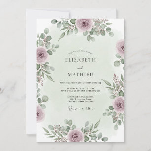 Mauve Graceful Forest Wedding Invitation