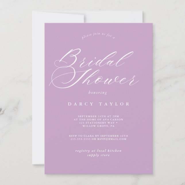 Mauve Grey Bridal Shower Invitation (Front)