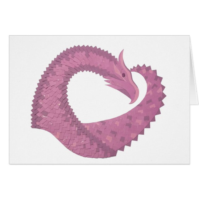 Mauve heart dragon on white (Front Horizontal)