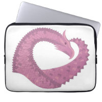 Mauve heart dragon on white