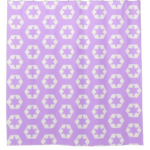Mauve hexagon honeycomb starflake pattern shower curtain
