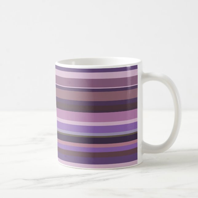 Mauve horizontal stripes coffee mug (Right)