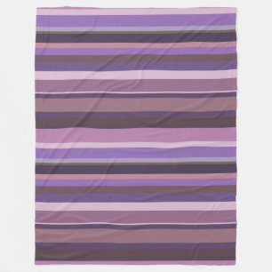 Mauve horizontal stripes fleece blanket