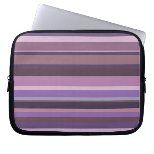 Mauve horizontal stripes laptop sleeve