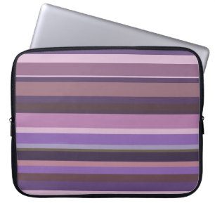 Mauve horizontal stripes laptop sleeve
