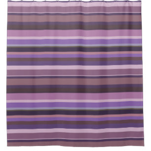 Mauve horizontal stripes shower curtain